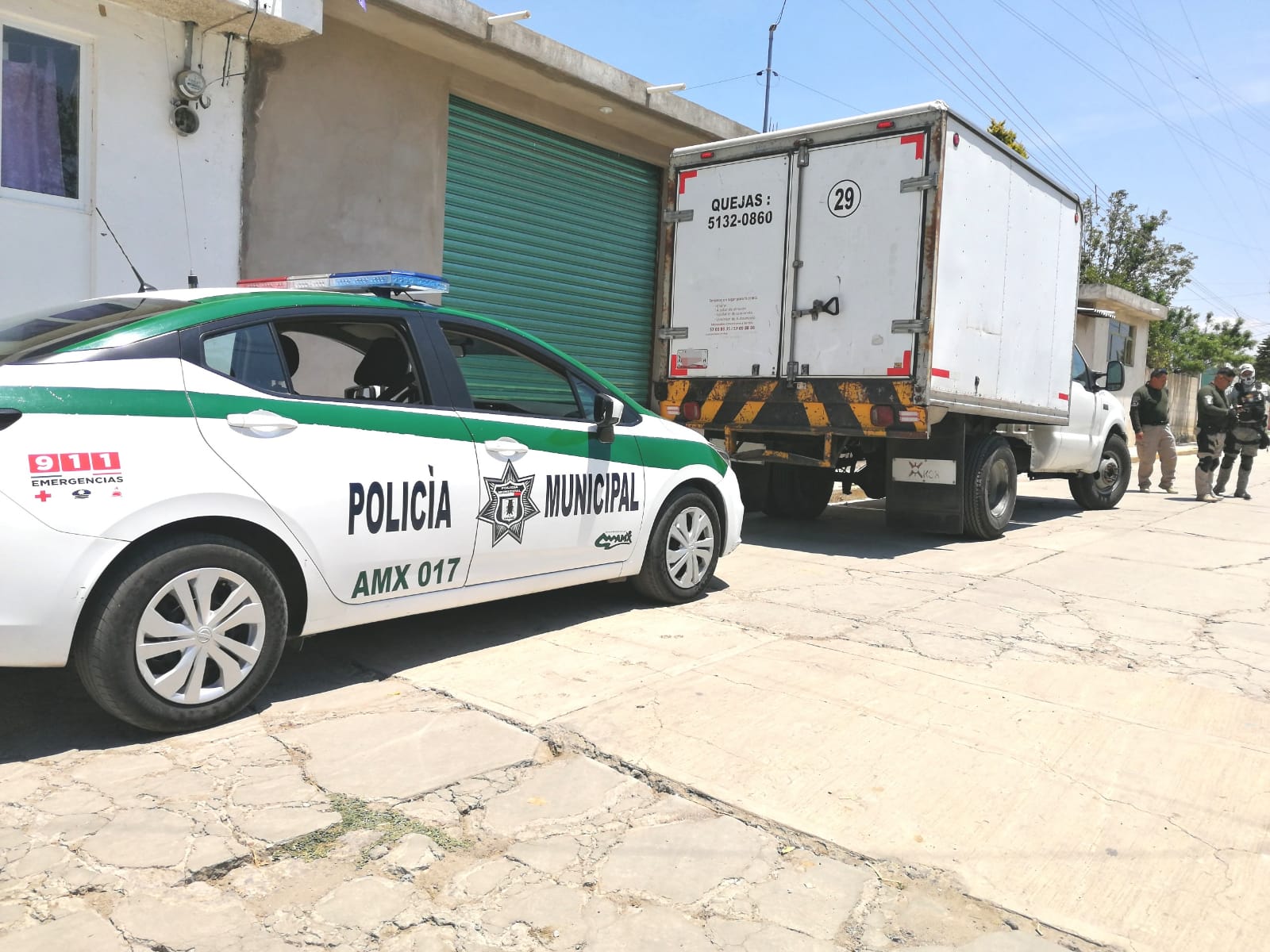 Recuperan policías de Amaxac vehículo de carga con reporte de robo